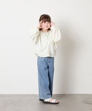 KJCHD57039 a.v.v KIDS(アー・ヴェ・ヴェ) [130-160]【UVカット】サイドギャザーシアーカーディガン アイボリー