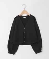 KJCHD57039 a.v.v KIDS(アー・ヴェ・ヴェ) [130-160]【UVカット】サイドギャザーシアーカーディガン ブラック