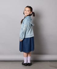 KJCJA31044 a.v.v KIDS(アー・ヴェ・ヴェ) [120-160]レースアップダンボールパーカー ライトブルー