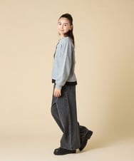 KJCJA32039 a.v.v KIDS(アー・ヴェ・ヴェ) [130-160]ハート刺繍カーディガン グレー