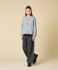 KJCJA32039 a.v.v KIDS(アー・ヴェ・ヴェ) [130-160]ハート刺繍カーディガン グレー