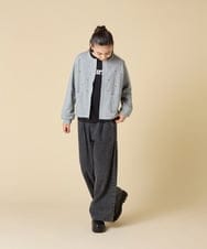 KJCJA32039 a.v.v KIDS(アー・ヴェ・ヴェ) [130-160]ハート刺繍カーディガン グレー