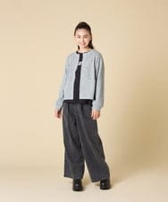 KJCJA32039 a.v.v KIDS(アー・ヴェ・ヴェ) [130-160]ハート刺繍カーディガン グレー