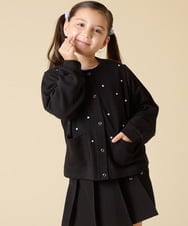 KJCJA32039 a.v.v KIDS(アー・ヴェ・ヴェ) [130-160]ハート刺繍カーディガン グレー