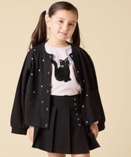 KJCJA32039 a.v.v KIDS(アー・ヴェ・ヴェ) [130-160]ハート刺繍カーディガン グレー