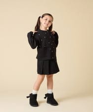 KJCJA32039 a.v.v KIDS(アー・ヴェ・ヴェ) [130-160]ハート刺繍カーディガン グレー