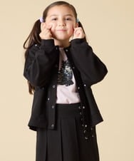 KJCJA32039 a.v.v KIDS(アー・ヴェ・ヴェ) [130-160]ハート刺繍カーディガン グレー