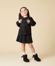 KJCJA32039 a.v.v KIDS(アー・ヴェ・ヴェ) [130-160]ハート刺繍カーディガン グレー