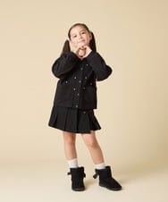 KJCJA32039 a.v.v KIDS(アー・ヴェ・ヴェ) [130-160]ハート刺繍カーディガン グレー