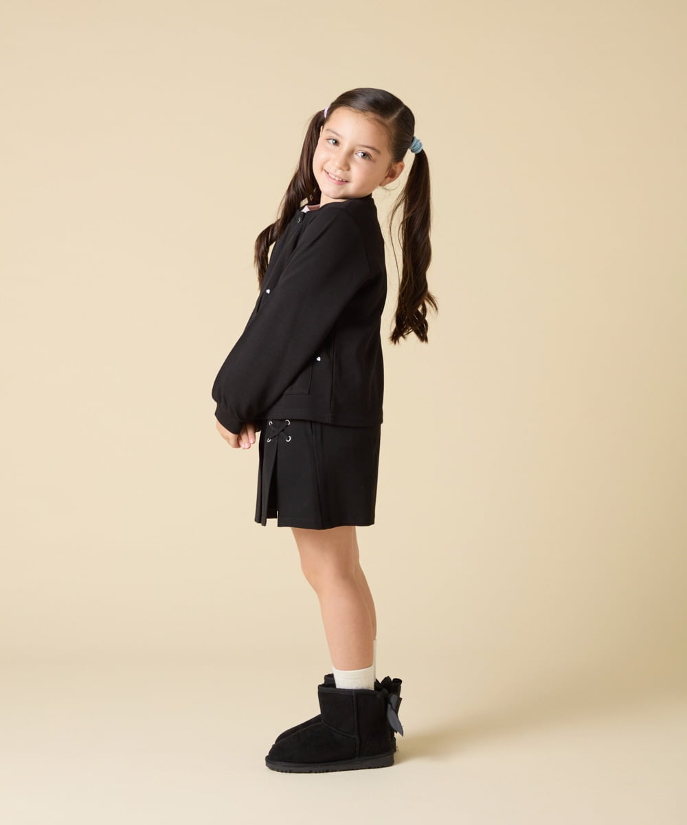 KJCJA32039 a.v.v KIDS(アー・ヴェ・ヴェ) [130-160]ハート刺繍カーディガン グレー