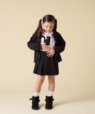 KJCJA32039 a.v.v KIDS(アー・ヴェ・ヴェ) [130-160]ハート刺繍カーディガン グレー