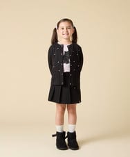 KJCJA32039 a.v.v KIDS(アー・ヴェ・ヴェ) [130-160]ハート刺繍カーディガン グレー