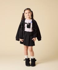 KJCJA32039 a.v.v KIDS(アー・ヴェ・ヴェ) [130-160]ハート刺繍カーディガン グレー
