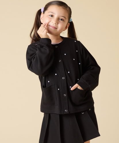 KJCJA32039 a.v.v KIDS [130-160]ハート刺繍カーディガン