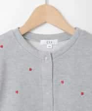 KJCJA32039 a.v.v KIDS(アー・ヴェ・ヴェ) [130-160]ハート刺繍カーディガン グレー