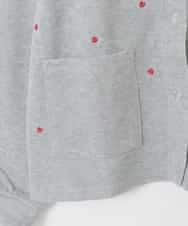 KJCJA32039 a.v.v KIDS(アー・ヴェ・ヴェ) [130-160]ハート刺繍カーディガン グレー