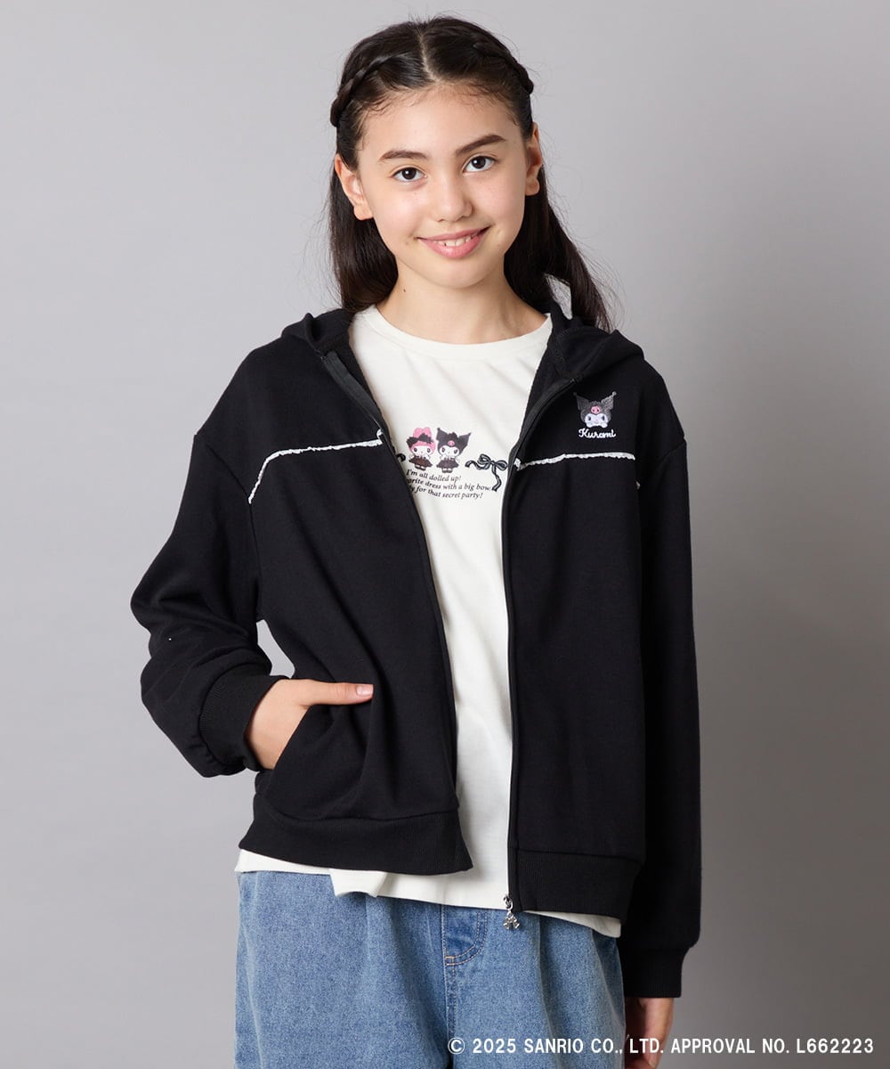 KJCJA80044 a.v.v KIDS(アー・ヴェ・ヴェ) 【数量限定】[100-150]［マイメロディ／クロミ］耳付きパーカー ピンク