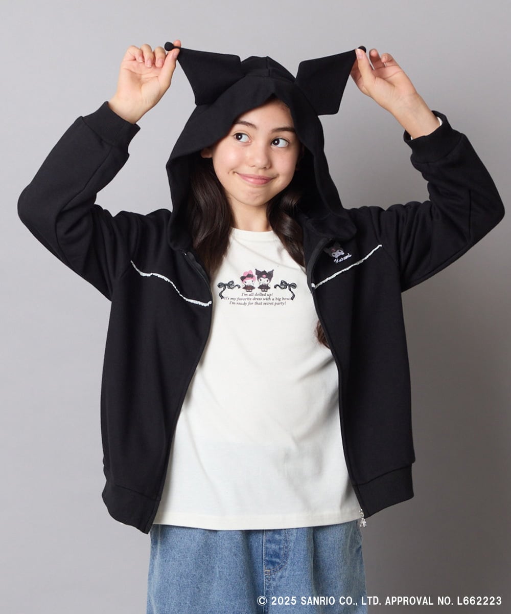 KJCJA80044 a.v.v KIDS(アー・ヴェ・ヴェ) 【数量限定】[100-150]［マイメロディ／クロミ］耳付きパーカー ピンク