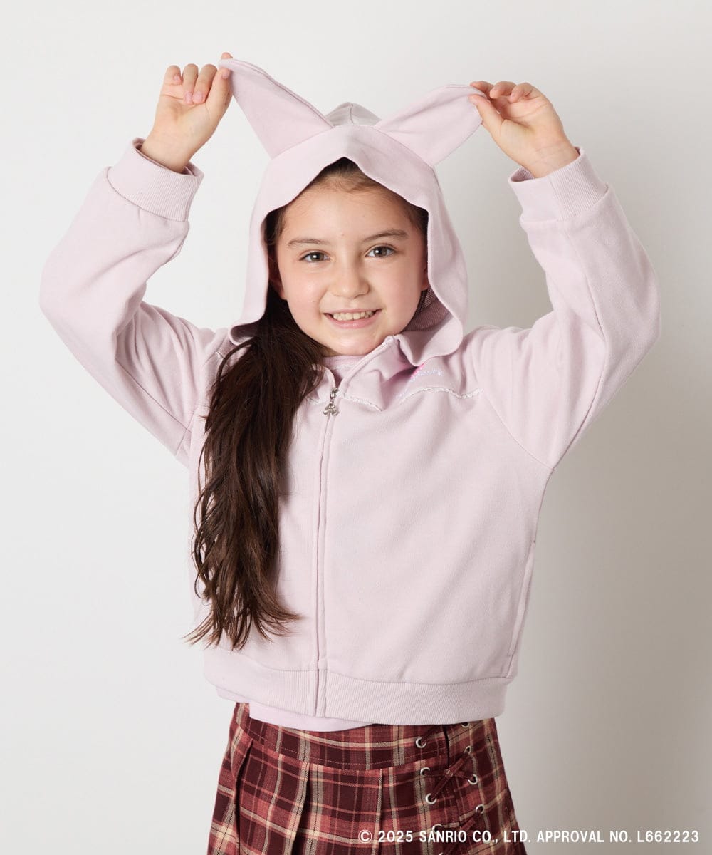 KJCJA80044 a.v.v KIDS(アー・ヴェ・ヴェ) 【数量限定】[100-150]［マイメロディ／クロミ］耳付きパーカー ピンク