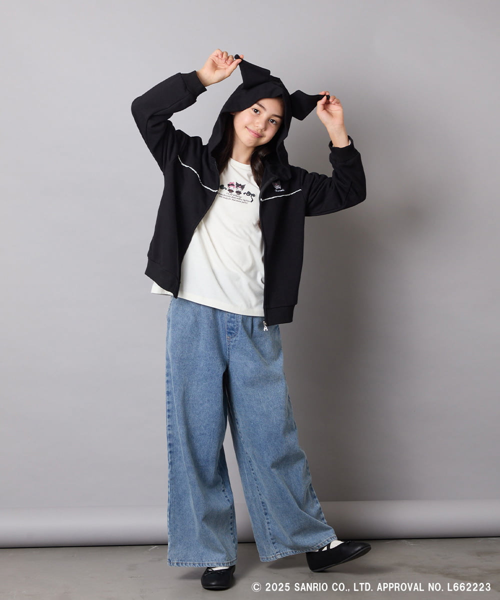 KJCJA80044 a.v.v KIDS(アー・ヴェ・ヴェ) 【数量限定】[100-150]［マイメロディ／クロミ］耳付きパーカー ピンク