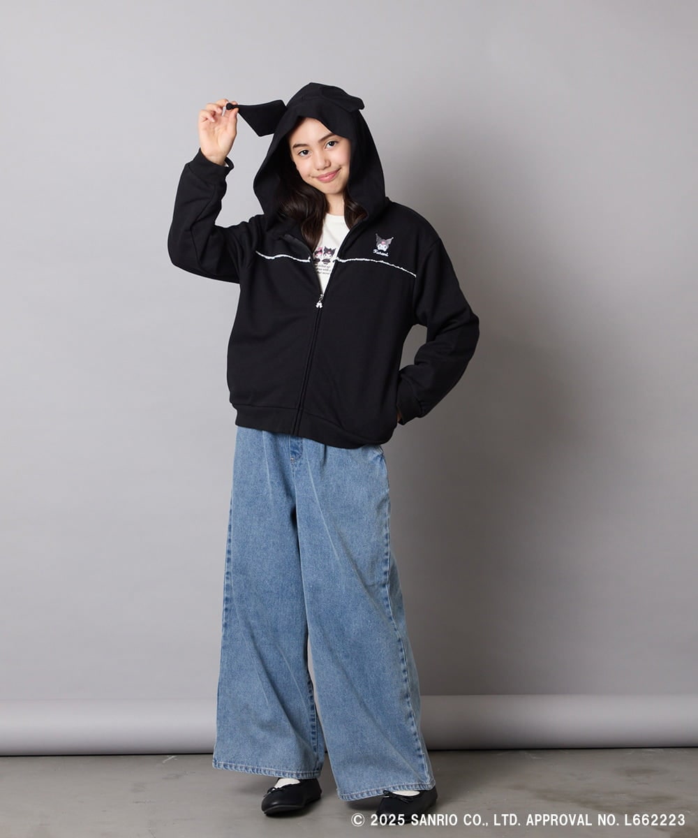 KJCJA80044 a.v.v KIDS(アー・ヴェ・ヴェ) 【数量限定】[100-150]［マイメロディ／クロミ］耳付きパーカー ピンク