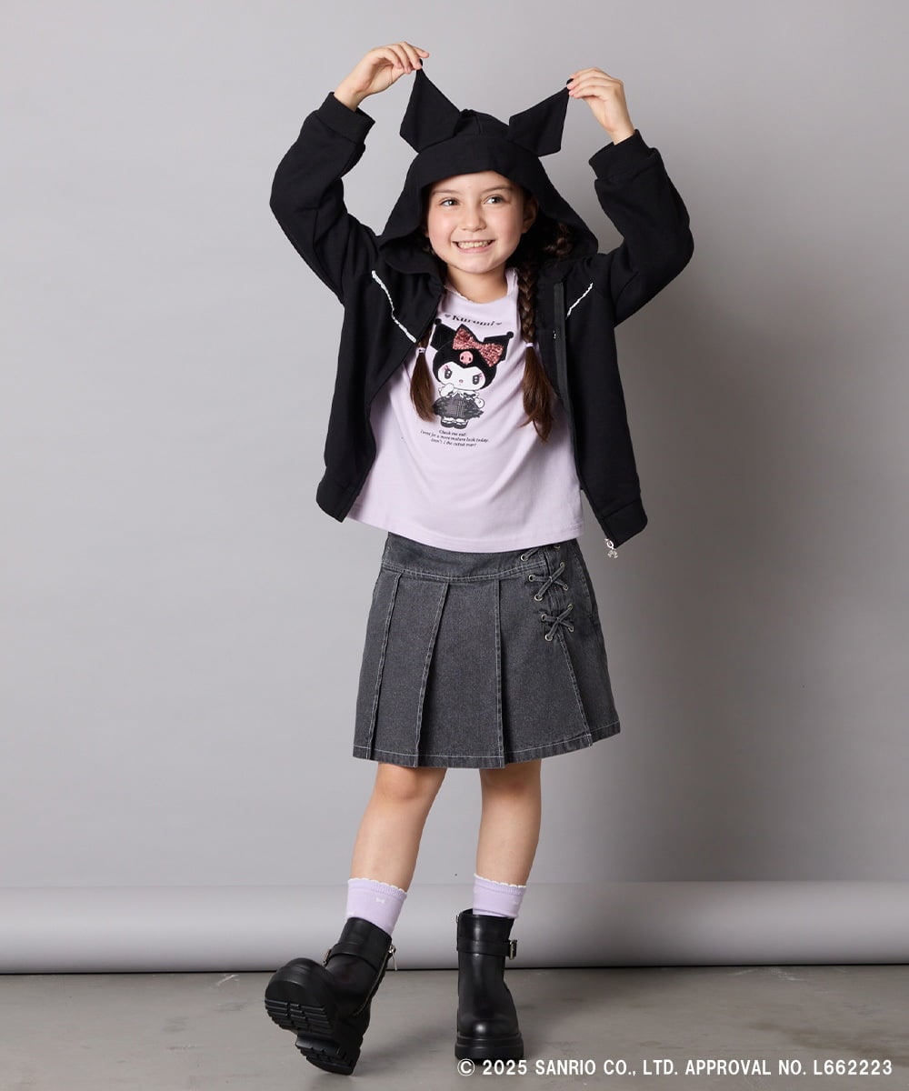 KJCJA80044 a.v.v KIDS(アー・ヴェ・ヴェ) 【数量限定】[100-150]［マイメロディ／クロミ］耳付きパーカー ピンク