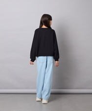 KJCJD02044 a.v.v KIDS(アー・ヴェ・ヴェ) [120-160]【洗える/イージーケア】刺繍カットソーカーディガン ブラック