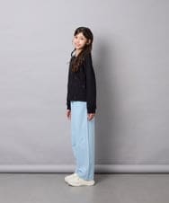 KJCJD02044 a.v.v KIDS(アー・ヴェ・ヴェ) [120-160]【洗える/イージーケア】刺繍カットソーカーディガン ブラック