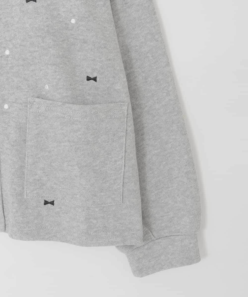 KJCJD02044 a.v.v KIDS(アー・ヴェ・ヴェ) [120-160]【洗える/イージーケア】刺繍カットソーカーディガン ライトグレー
