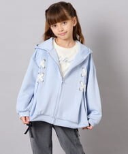 KJCJD03044 a.v.v KIDS(アー・ヴェ・ヴェ) [130-160]【イージーケア】レースアップダンボールパーカー ライトブルー