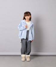 KJCJD03044 a.v.v KIDS(アー・ヴェ・ヴェ) [130-160]【イージーケア】レースアップダンボールパーカー ライトブルー