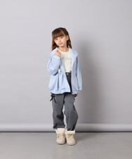 KJCJD03044 a.v.v KIDS(アー・ヴェ・ヴェ) [130-160]【イージーケア】レースアップダンボールパーカー ライトブルー