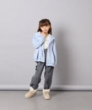 KJCJD03044 a.v.v KIDS(アー・ヴェ・ヴェ) [130-160]【イージーケア】レースアップダンボールパーカー ライトブルー