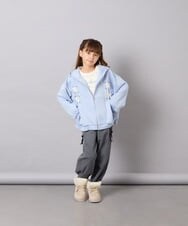KJCJD03044 a.v.v KIDS(アー・ヴェ・ヴェ) [130-160]【イージーケア】レースアップダンボールパーカー ライトブルー