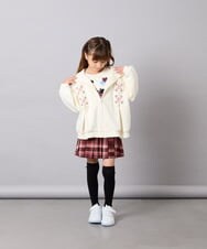 KJCJD03044 a.v.v KIDS(アー・ヴェ・ヴェ) [130-160]【イージーケア】レースアップダンボールパーカー アイボリー