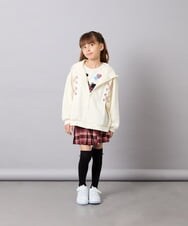 KJCJD03044 a.v.v KIDS(アー・ヴェ・ヴェ) [130-160]【イージーケア】レースアップダンボールパーカー アイボリー