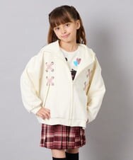 KJCJD03044 a.v.v KIDS(アー・ヴェ・ヴェ) [130-160]【イージーケア】レースアップダンボールパーカー アイボリー