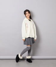 KJCJD03044 a.v.v KIDS(アー・ヴェ・ヴェ) [130-160]【イージーケア】レースアップダンボールパーカー アイボリー