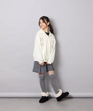 KJCJD03044 a.v.v KIDS(アー・ヴェ・ヴェ) [130-160]【イージーケア】レースアップダンボールパーカー アイボリー