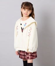 KJCJD03044 a.v.v KIDS(アー・ヴェ・ヴェ) [130-160]【イージーケア】レースアップダンボールパーカー アイボリー