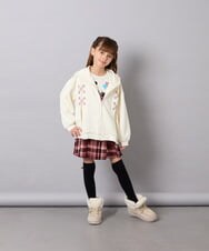 KJCJD03044 a.v.v KIDS(アー・ヴェ・ヴェ) [130-160]【イージーケア】レースアップダンボールパーカー アイボリー