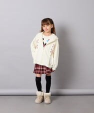 KJCJD03044 a.v.v KIDS(アー・ヴェ・ヴェ) [130-160]【イージーケア】レースアップダンボールパーカー アイボリー