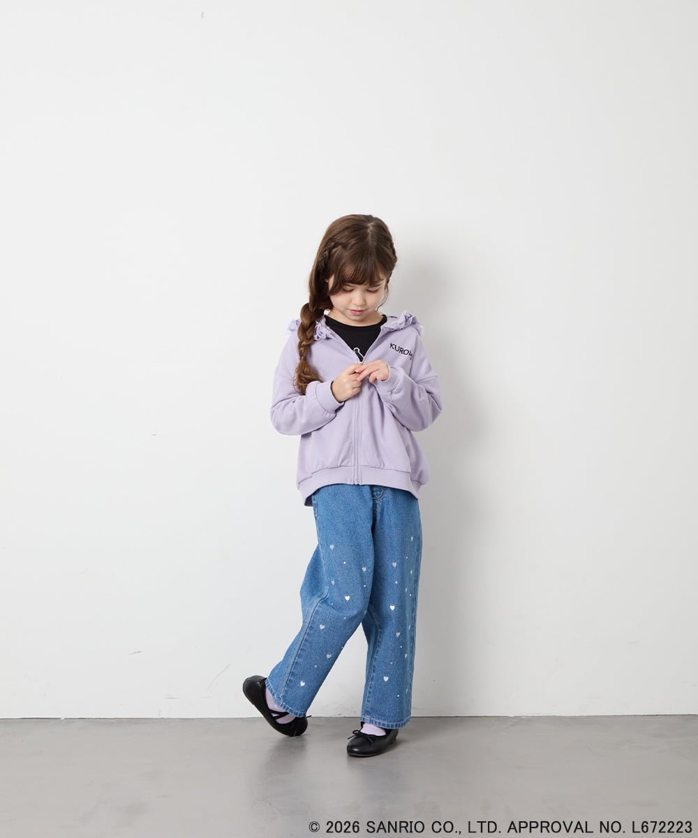 KJCJD05059 a.v.v KIDS(アー・ヴェ・ヴェ) [110-160]【サンリオ/数量限定/毛玉になりにくい/速乾】クロミパーカー ラベンダー