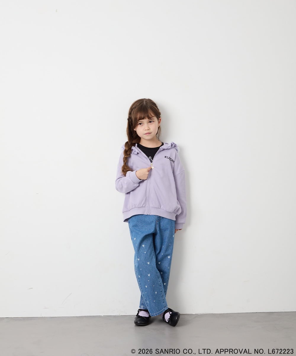 KJCJD05059 a.v.v KIDS(アー・ヴェ・ヴェ) [110-160]【サンリオ/数量限定/毛玉になりにくい/速乾】クロミパーカー ラベンダー