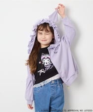 KJCJD05059 a.v.v KIDS(アー・ヴェ・ヴェ) [110-160]【サンリオ/数量限定/毛玉になりにくい/速乾】クロミパーカー ラベンダー