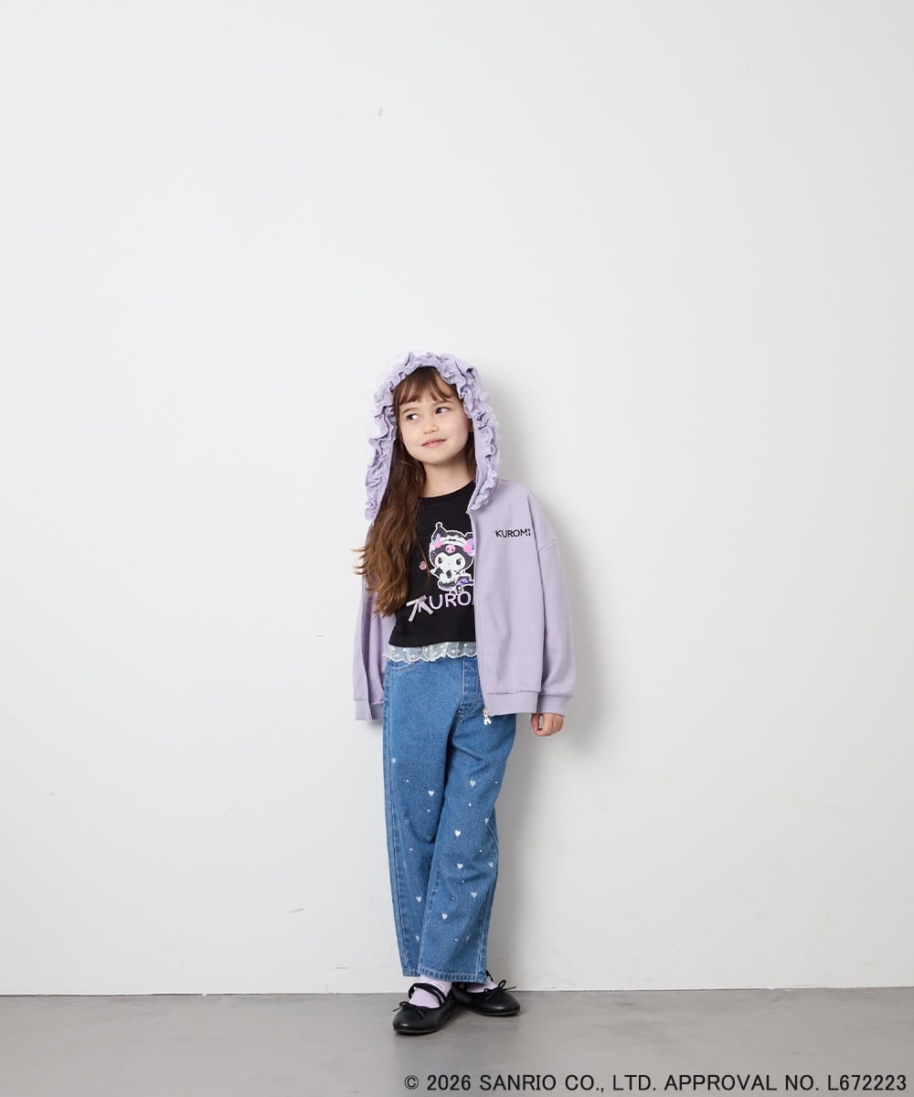 KJCJD05059 a.v.v KIDS(アー・ヴェ・ヴェ) [110-160]【サンリオ/数量限定/毛玉になりにくい/速乾】クロミパーカー ラベンダー