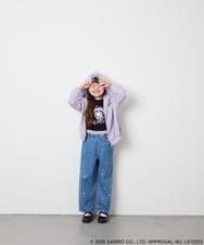 KJCJD05059 a.v.v KIDS(アー・ヴェ・ヴェ) [110-160]【サンリオ/数量限定/毛玉になりにくい/速乾】クロミパーカー ラベンダー