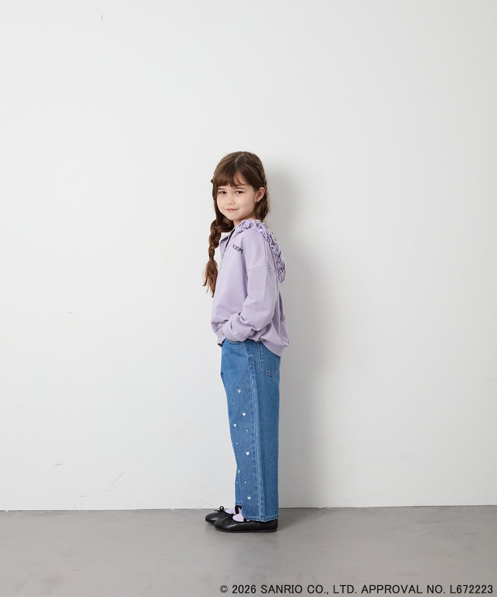 KJCJD05059 a.v.v KIDS(アー・ヴェ・ヴェ) [110-160]【サンリオ/数量限定/毛玉になりにくい/速乾】クロミパーカー ラベンダー