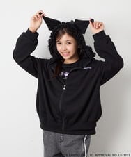 KJCJD05059 a.v.v KIDS(アー・ヴェ・ヴェ) [110-160]【サンリオ/数量限定/毛玉になりにくい/速乾】クロミパーカー ブラック