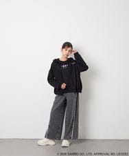 KJCJD05059 a.v.v KIDS(アー・ヴェ・ヴェ) [110-160]【サンリオ/数量限定/毛玉になりにくい/速乾】クロミパーカー ブラック